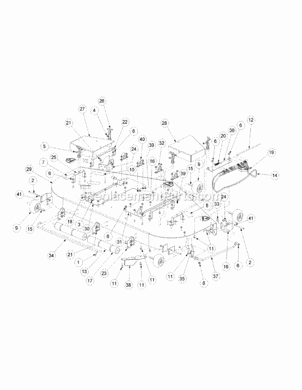 Fabricated Cutter Deck 72-Inch Diagram and Parts List for M72-CT 53AB5JEZ750 Cub Cadet Sprayer